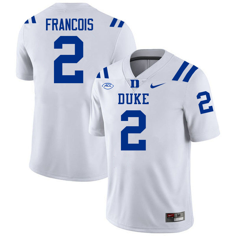 Duke Blue Devils #2 Jaiden Francois College Football Jersey Stitched-White